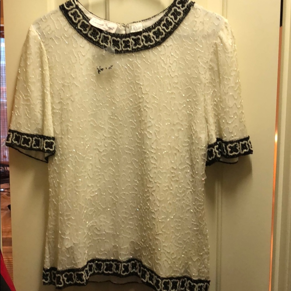 Laurence Kazar beaded top